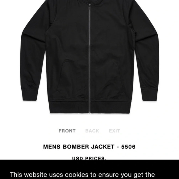 ASCOLOUR black bomber XL canvas varsity jacket - Picture 2 of 4